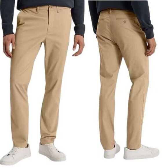 NWT EXPRESS Skinny Hyper Stretch Chino Pants 30x32 Mid Rise Solid Khaki Casual - Picture 1 of 8